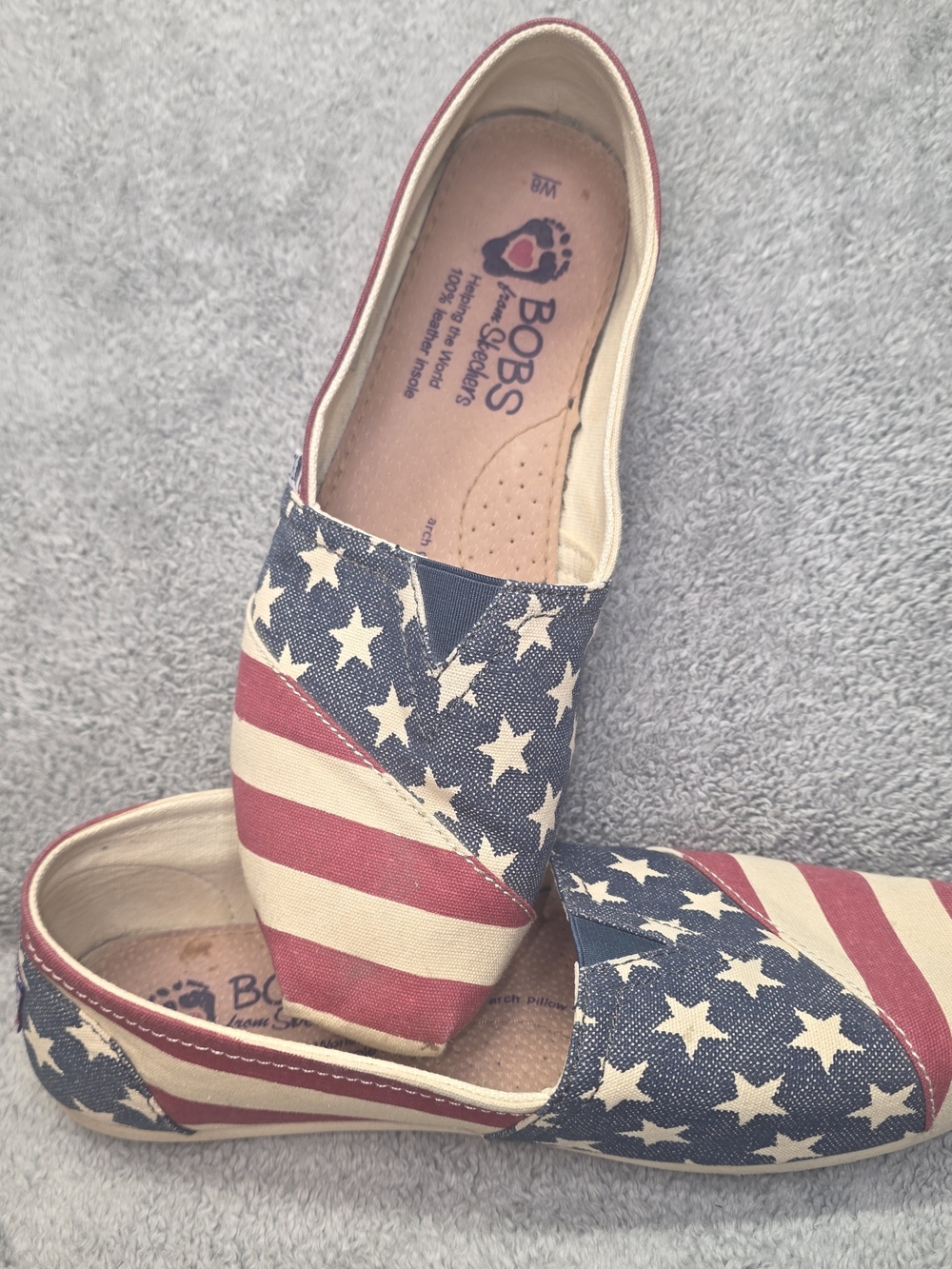 Skechers BOBS Americana Slip-On Flats in Red, White & Blue